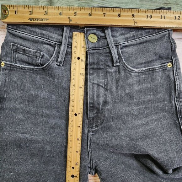 Frame Le Sylvie Slender Straight Jeans Size 25 Dark Wash Cotton/Modal Blend Deni - Picture 9 of 15